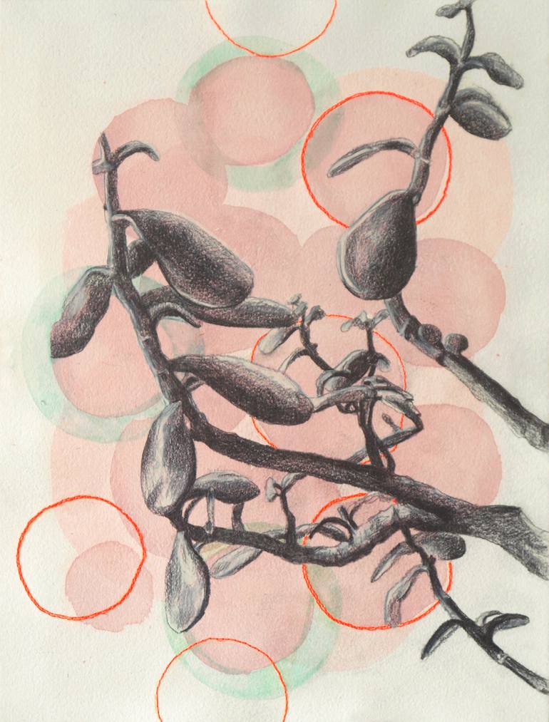 Original Abstract Nature Mixed Media by Nikkie Le Nobel