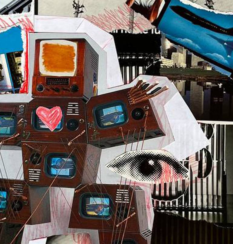 Original Conceptual Science/Technology Collage by Alina Kovalenko
