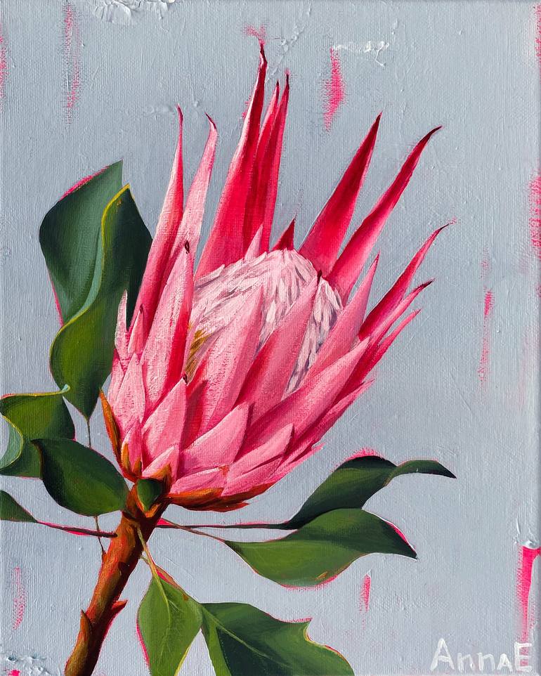 Protea Painting by Hanna Yeulakova | Saatchi Art