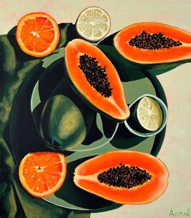 Original Photorealism Food Paintings by Hanna Yeulakova