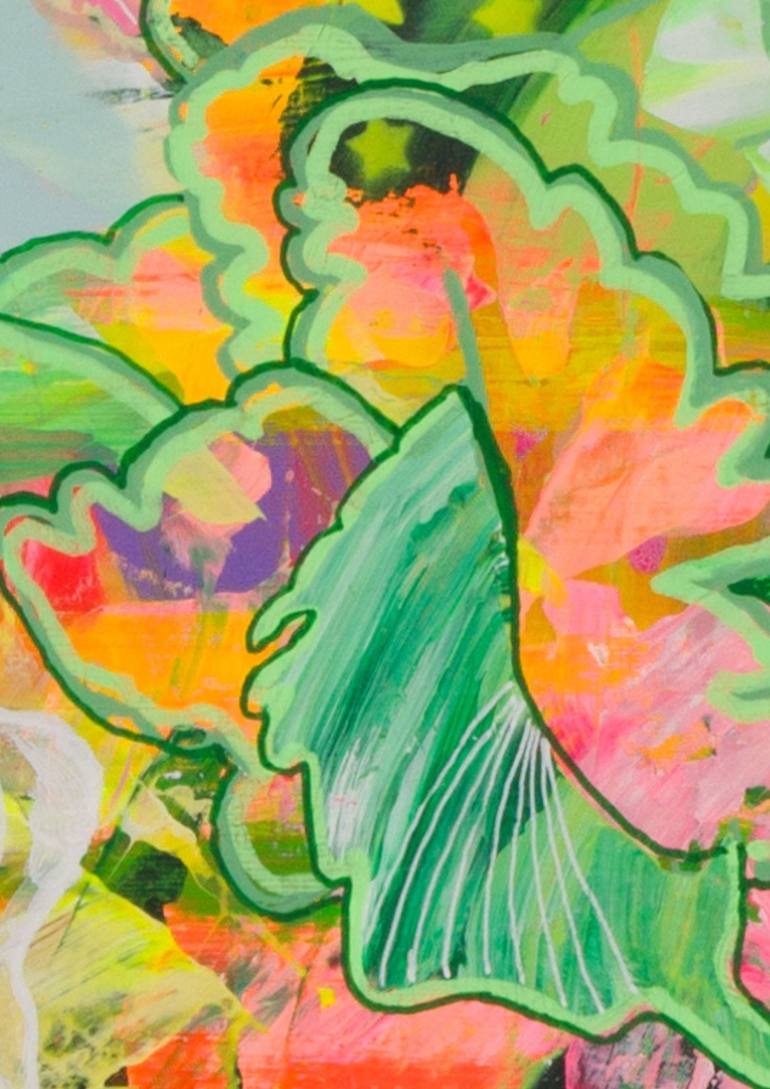 Original Abstract Floral Mixed Media by Elizabeth Panter