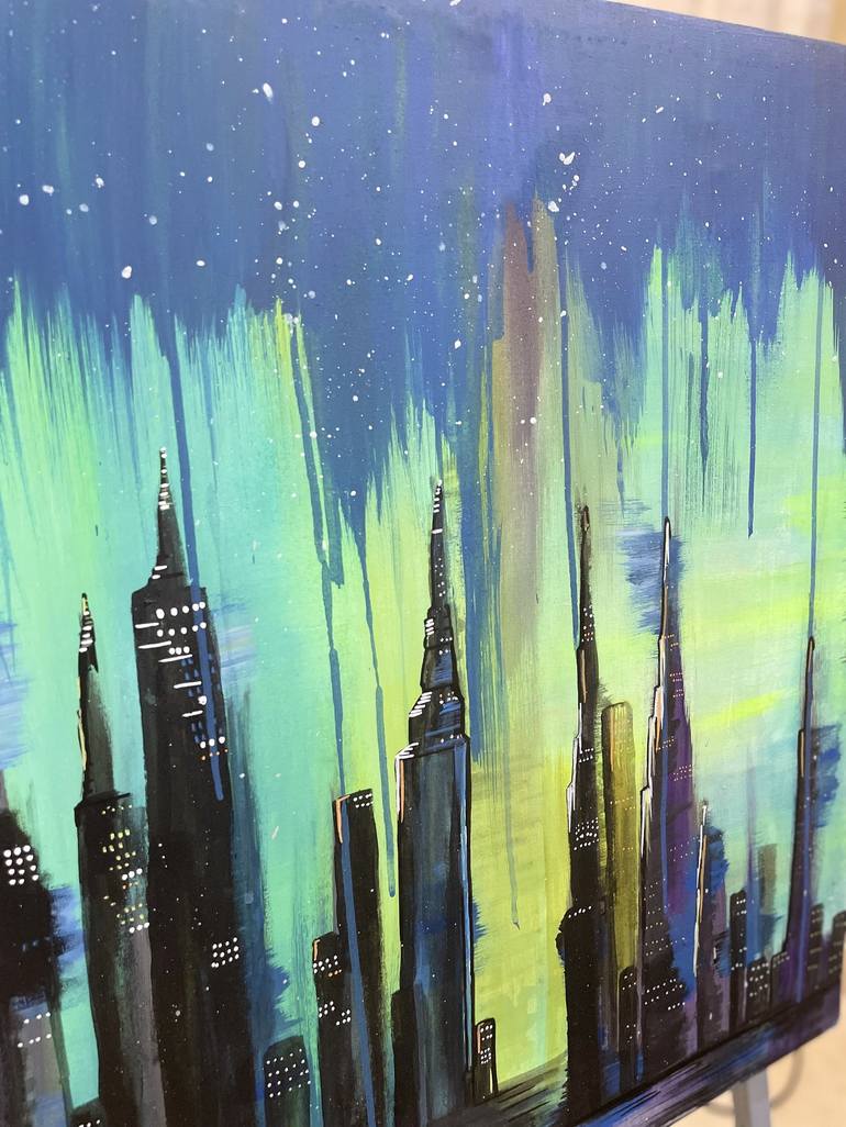 Original Modern Cities Painting by Fizza Fatima