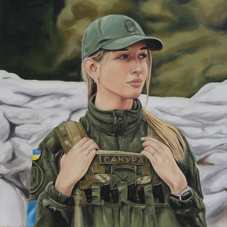 Portrait of a military girl Painting by Volodymyr Zahorodnii | Saatchi Art