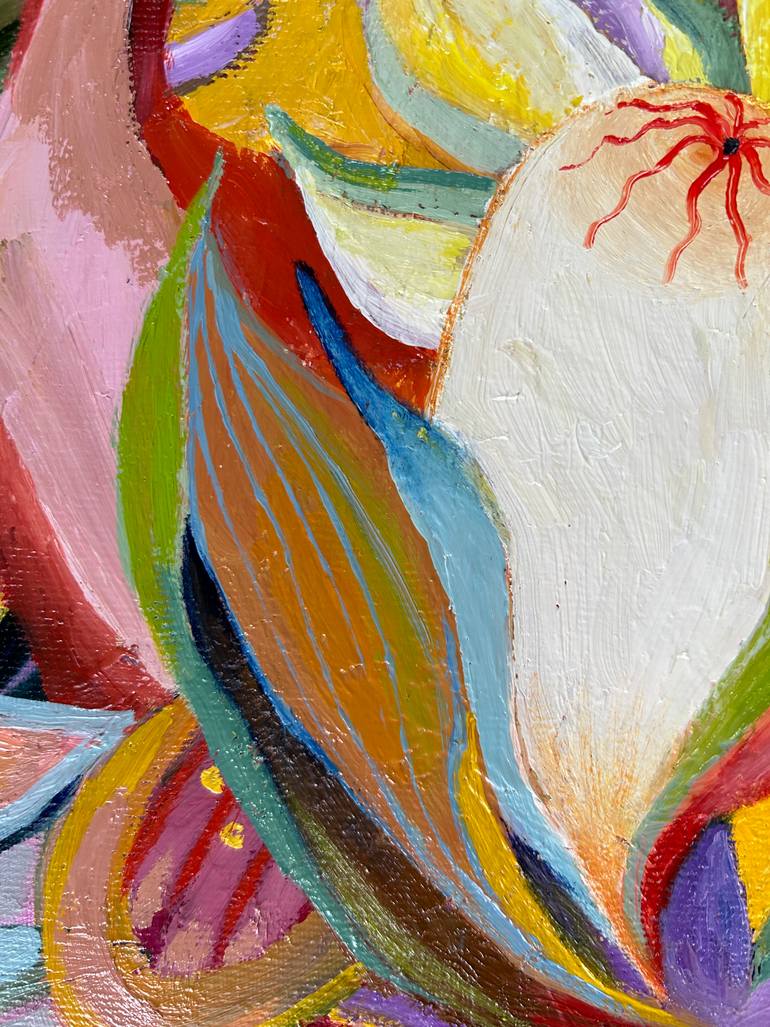 Original Abstract Expressionism Floral Painting by Jj Julia