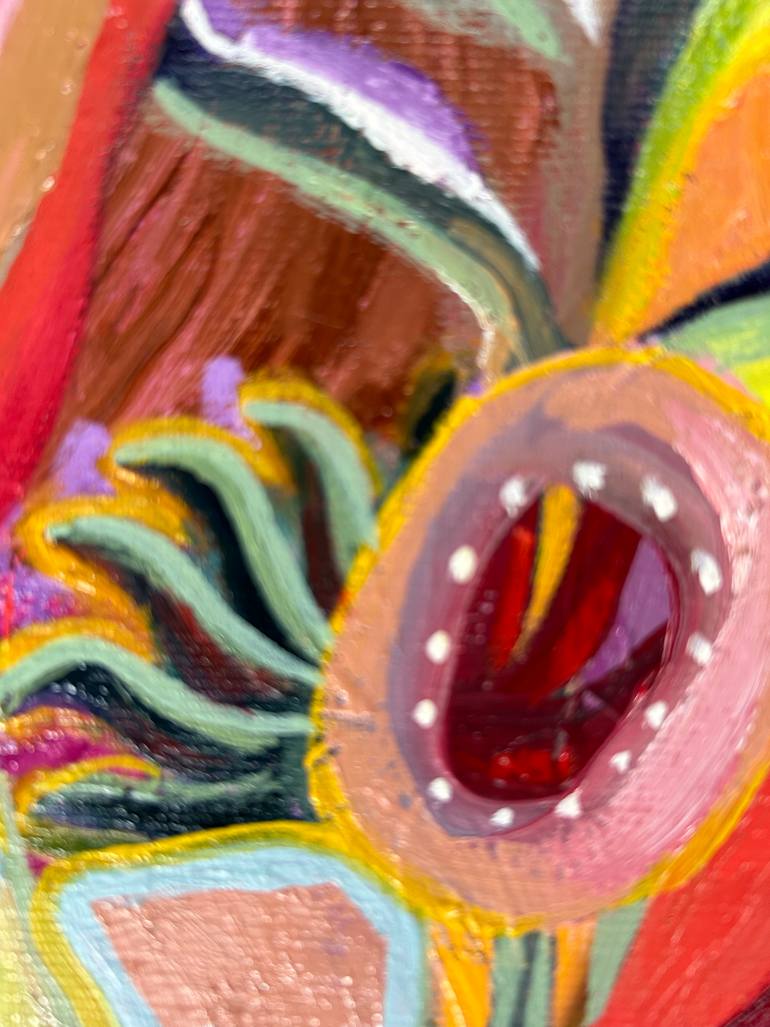 Original Abstract Expressionism Floral Painting by Jj Julia