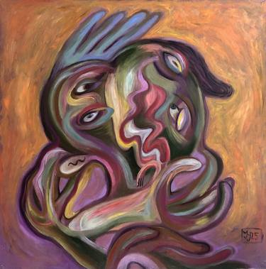 Original Abstract Love Painting by Jj Julia