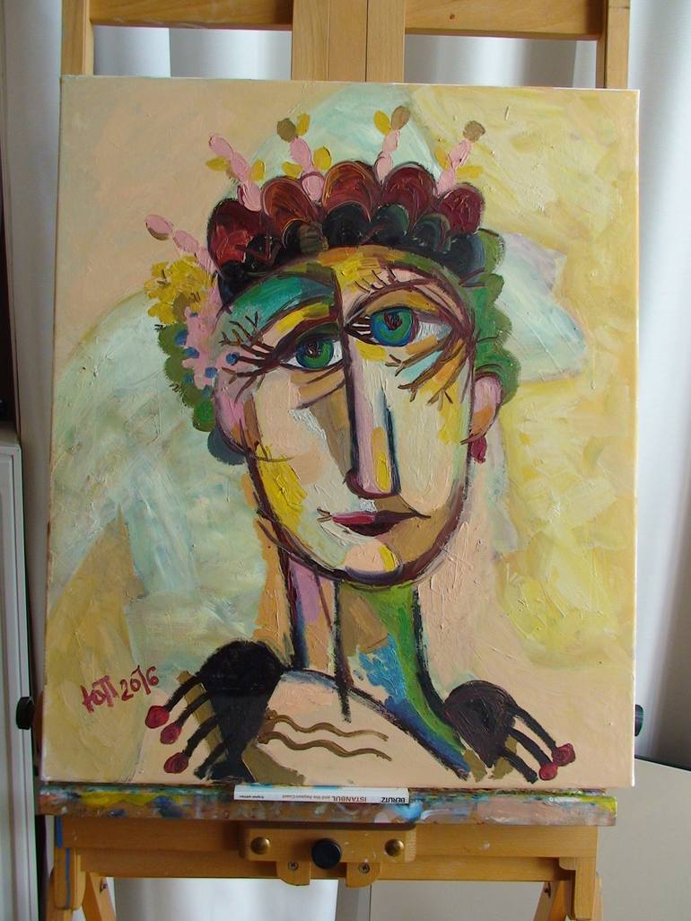 Original Dada Portrait Painting by JJ Julia