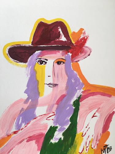 Woman in a marsala hat thumb