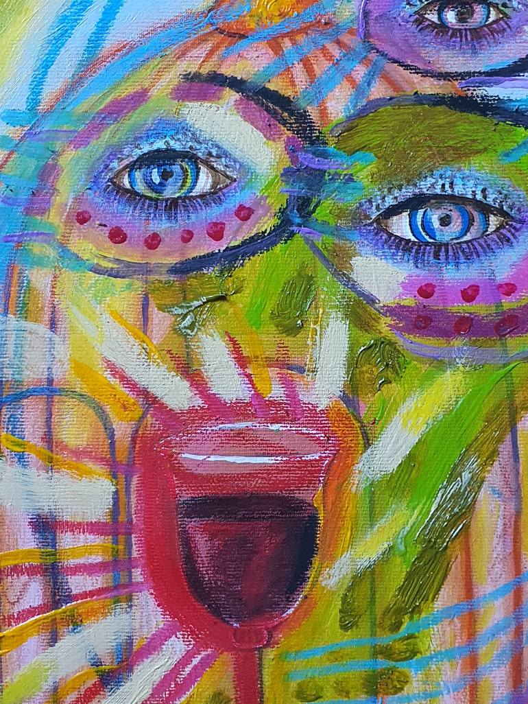 Original Expressionism Women Painting by JJ Julia