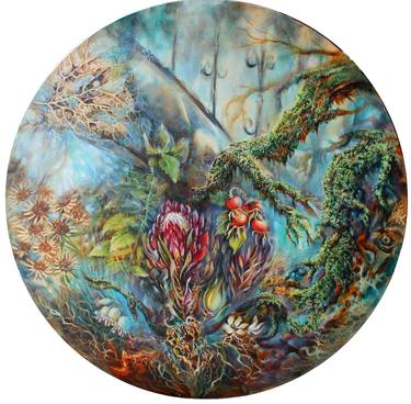 Original Surrealism Garden Paintings by Kira Mofa-Sargon