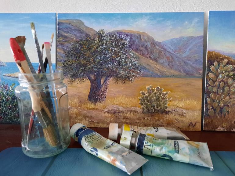 Original Impressionism Landscape Painting by Elena Anufriyeva