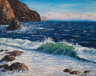 Print of Realism Seascape Paintings by Elena Anufriyeva