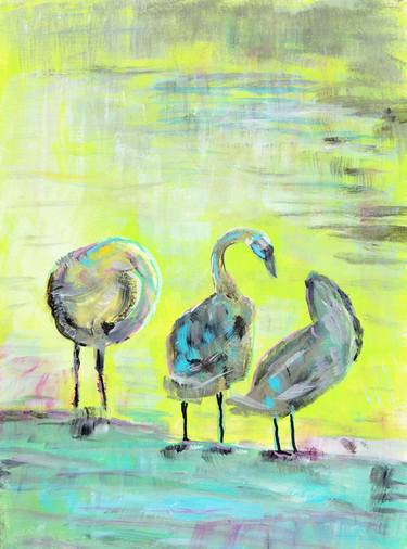 Swans by Lake thumb