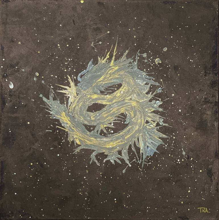 Original Abstract Painting by T K Adkins | Abstract Art on Canvas | I Mimicked the Moon, Went Dark to Hide