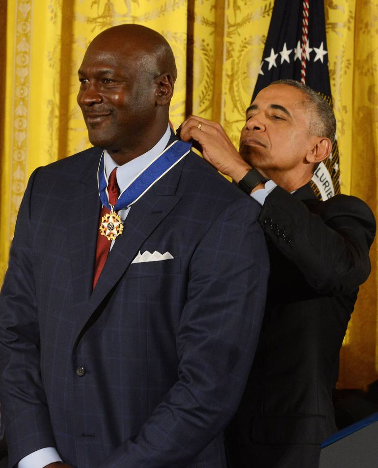 Michael Jordan Receives Award Photography by Fred Watkins