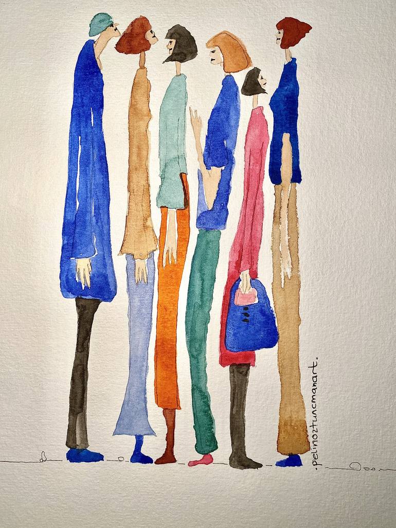 Original Contemporary People Painting by Pelin Öztunçman