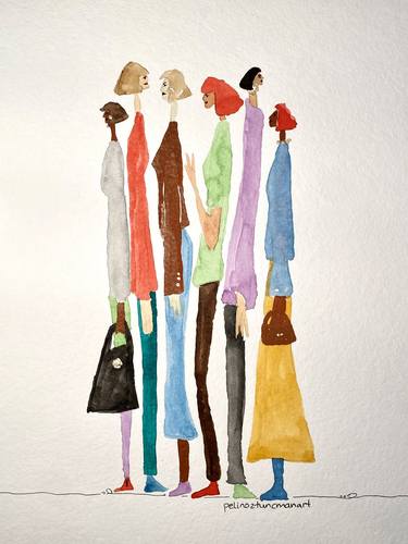 Original Figurative People Paintings by Pelin Öztunçman