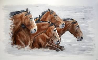 Original Figurative Horse Paintings by Victoria Piccottini