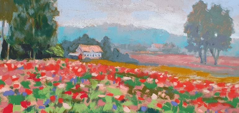 Original Impressionism Landscape Drawing by Anna Godes