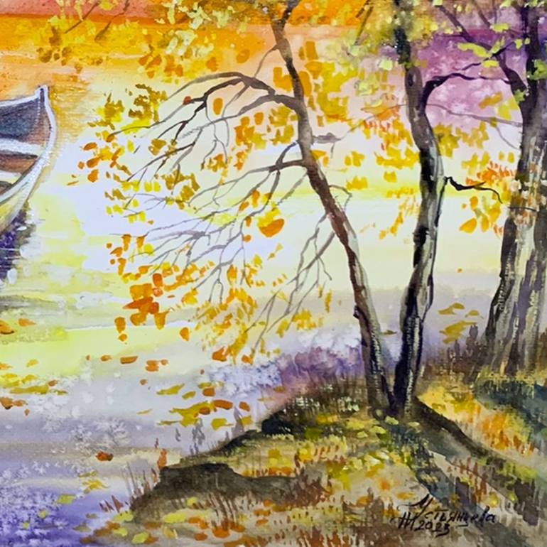 Original Landscape Painting by Tatiana Ustiantseva