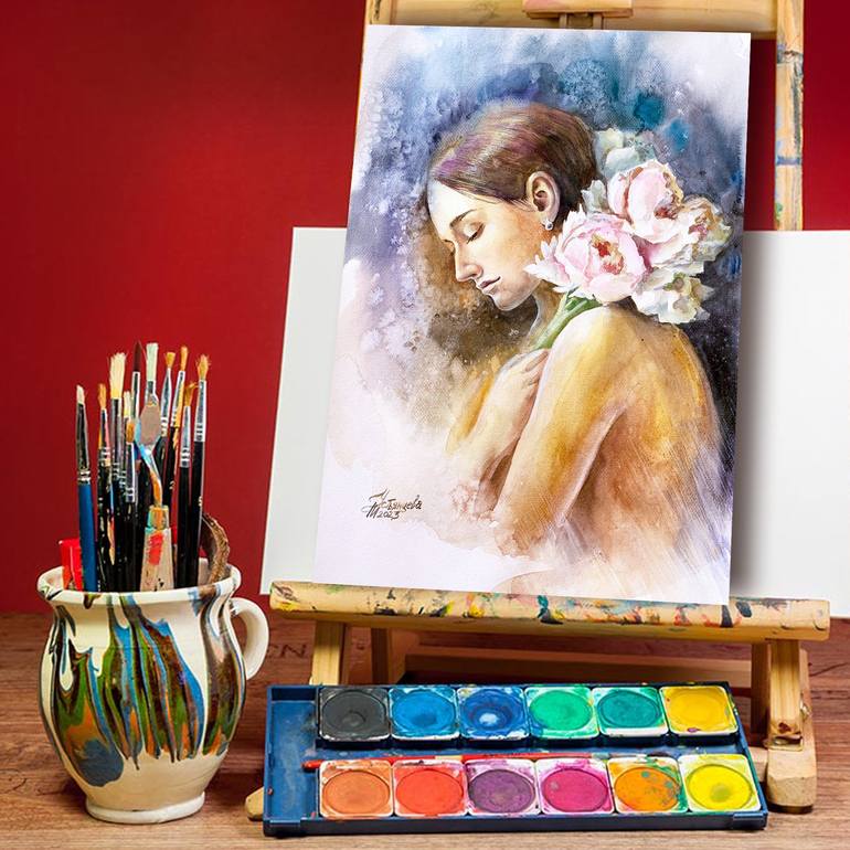 Original Contemporary People Painting by Tatiana Ustiantseva