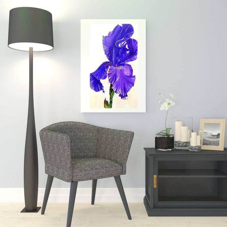 Original Botanic Painting by Purple Brush by Sneha