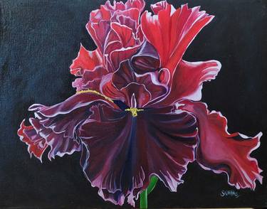 Original Realism Botanic Paintings by Purple Brush by Sneha