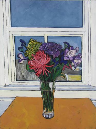 Original Contemporary Floral Painting by Leslie Parker