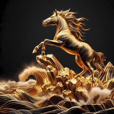 Horse on Golden Wave thumb
