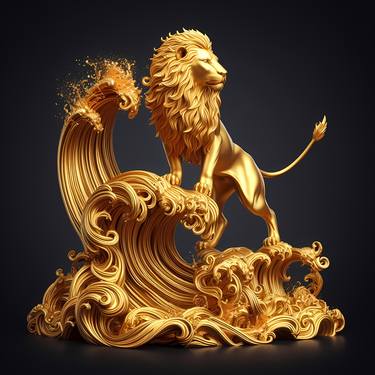 Lion on Golden Wave thumb