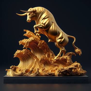 Bull on Golden Wave thumb