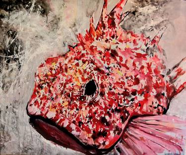 Original Expressionism Fish Paintings by Ener Asniak