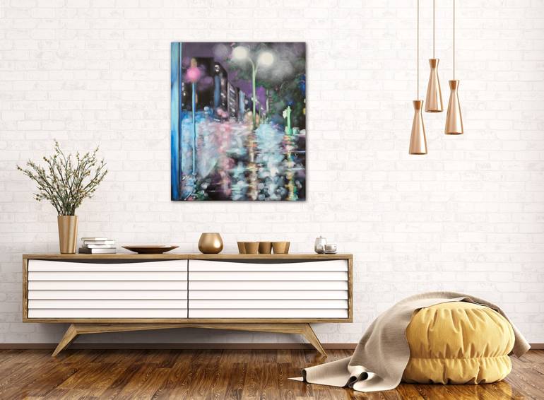 Original Abstract Architecture Painting by Angela Wichmann