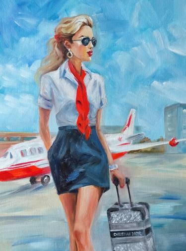 Original Expressionism Aeroplane Paintings by Sasha Savona