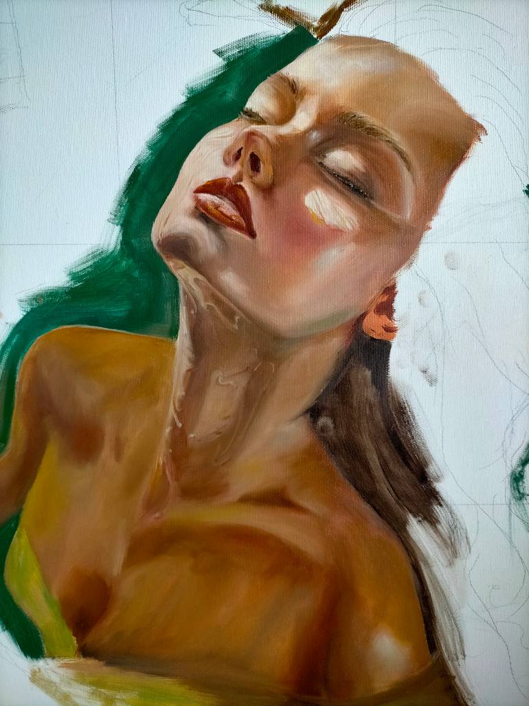 Original Expressionism Women Painting by Sasha Savona