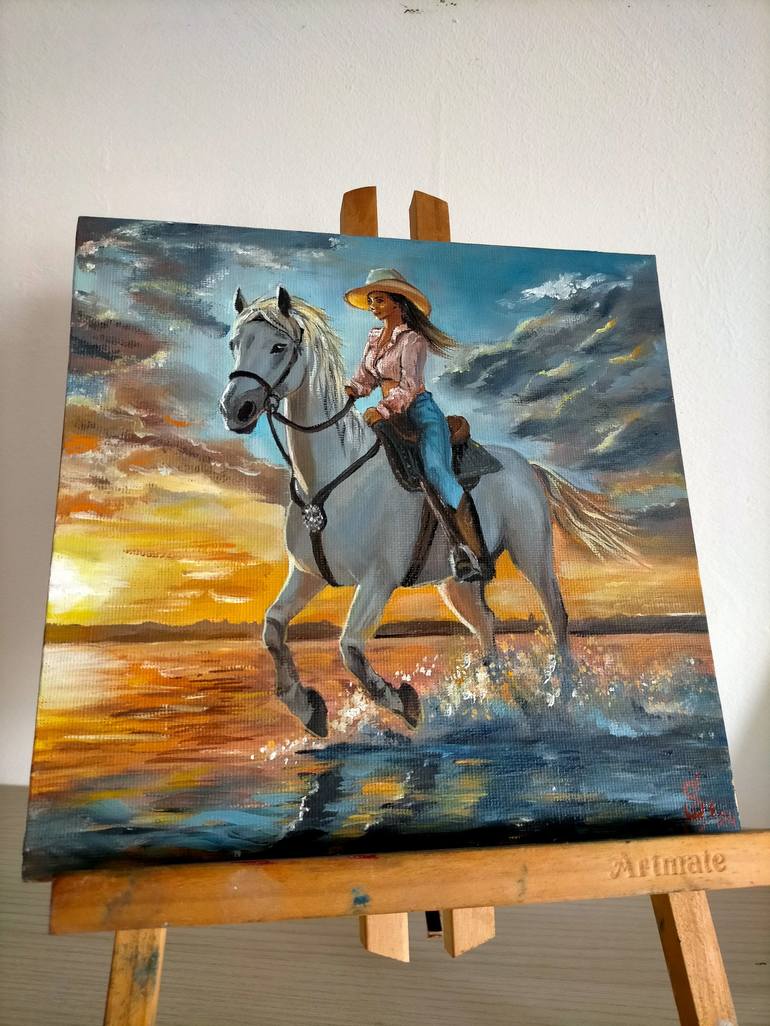 Original Figurative Horse Painting by Sasha Savona