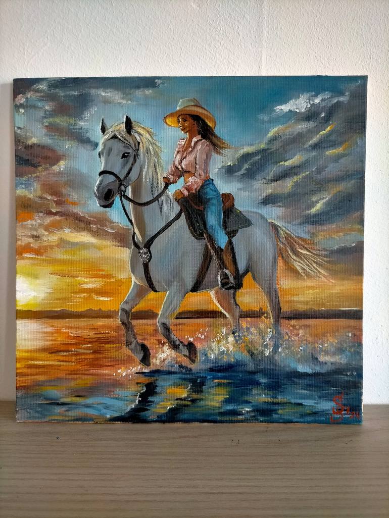 Original Figurative Horse Painting by Sasha Savona