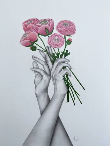 Original Conceptual Floral Paintings by shiva abossedgh