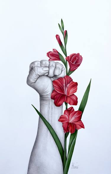 Original Figurative Floral Paintings by shiva abossedgh