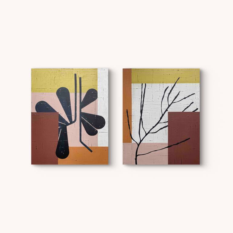 Original Abstract Geometric Painting by Henriette Fabricius