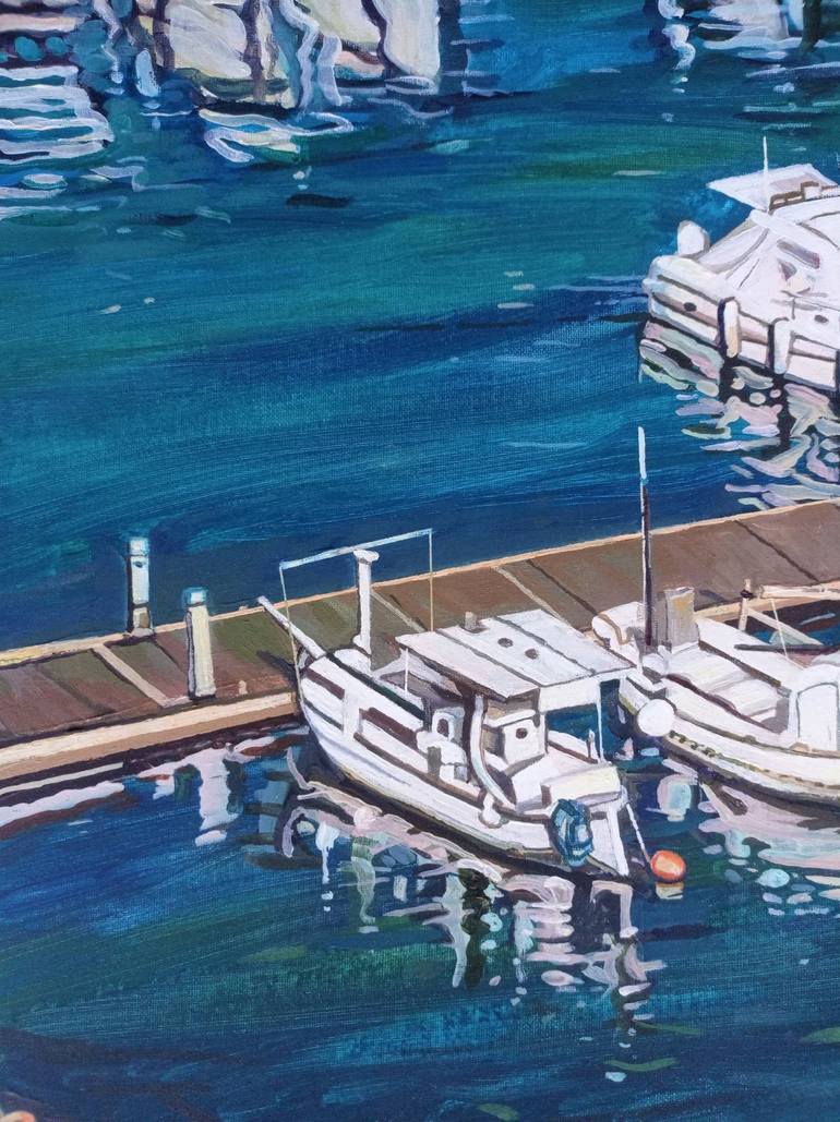 Original Boat Painting by H MOYANO