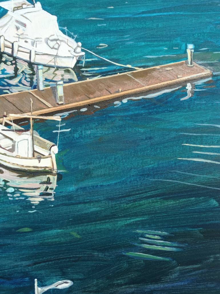 Original Boat Painting by H MOYANO