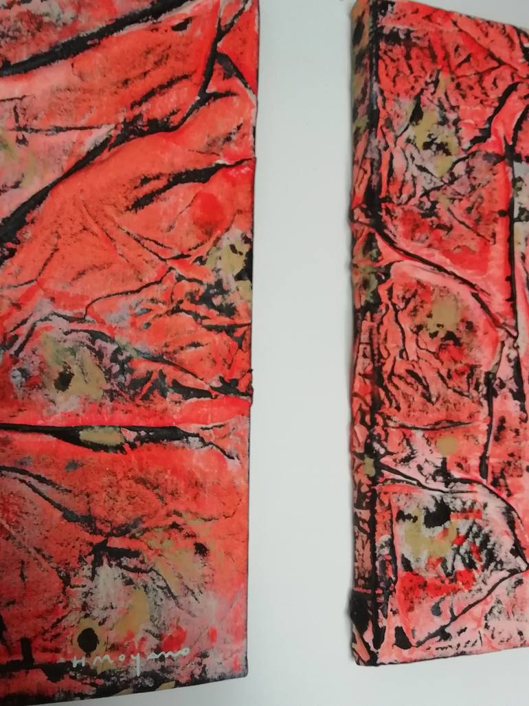 Original Abstract Expressionism Abstract Painting by H Moyano