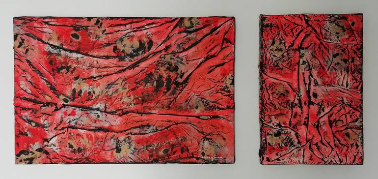 Original Abstract Expressionism Abstract Painting by H Moyano