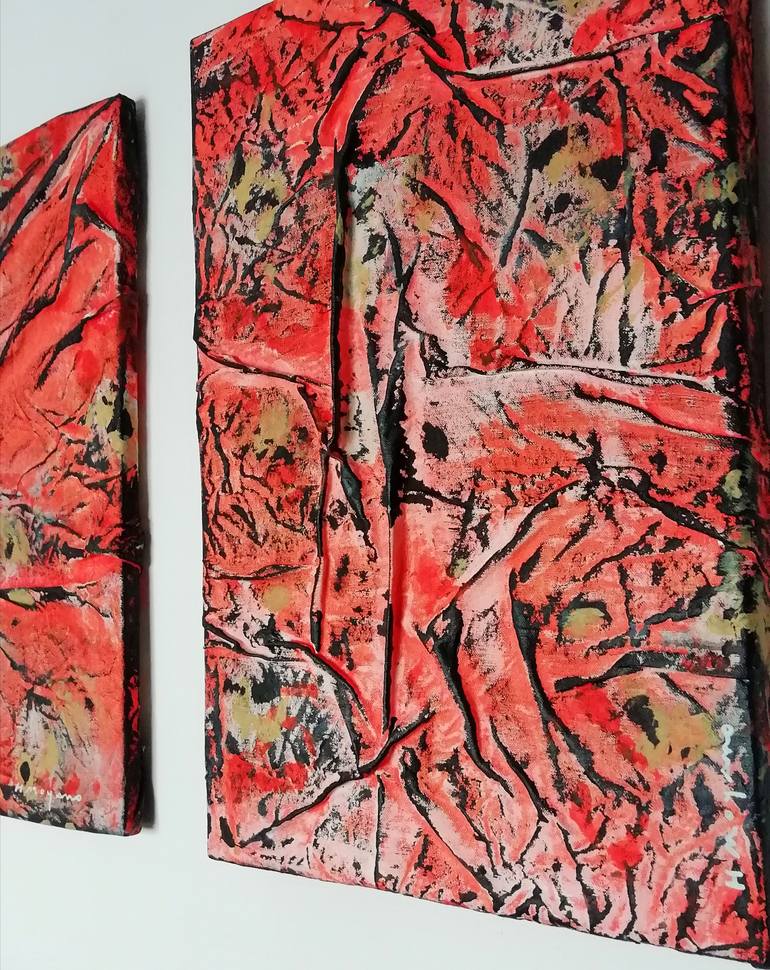 Original Abstract Expressionism Abstract Painting by H Moyano
