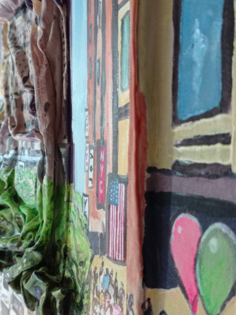 Original Illustration Cities Painting by H Moyano