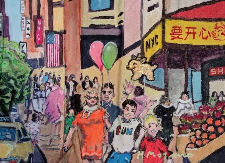 Original Pop Art Cities Painting by H MOYANO