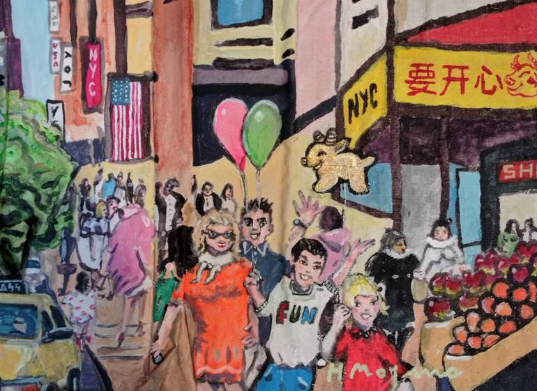 Original Illustration Cities Painting by H Moyano