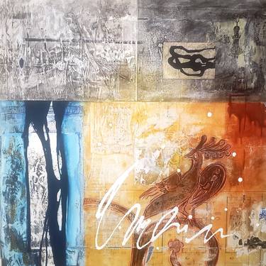 Original Abstract Collage by Janet Yelner