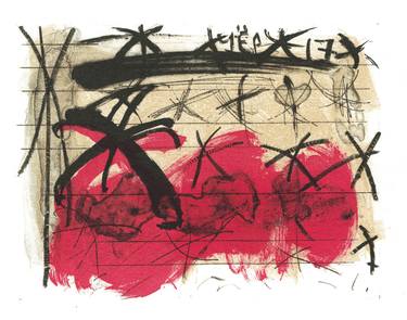 Original Abstract Expressionism Calligraphy Printmaking by Olga Brink